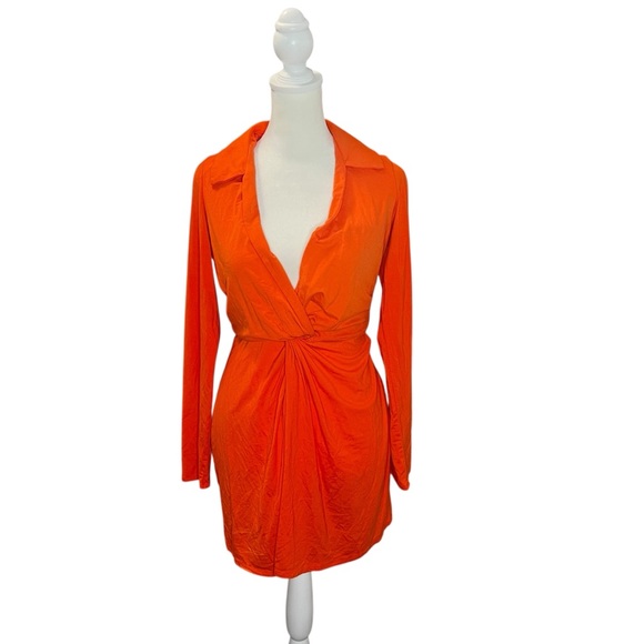 Reformation Kyler Mini Dress Orange Flame Size Small - Picture 3 of 8